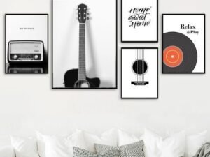 Ensemble de 5 Tableaux – thème Musique